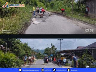 Jalan Provinsi Rusak Bertahun-Tahun, Warga Pekon Pagar Dewa Turun Tangan Swadaya Demi Keselamatan Pengguna Jalan