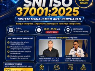 Dalam Rangka HUT ke-41, DPP APKLINDO Lampung Gelar Awareness Training ISO 37001